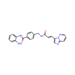 Nc1ccccc1NC(=O)c1ccc(CNC(=O)/C=C/c2cnc3cccnn23)cc1 ZINC000473108513