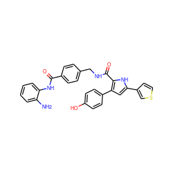 Nc1ccccc1NC(=O)c1ccc(CNC(=O)c2[nH]c(-c3ccsc3)cc2-c2ccc(O)cc2)cc1 ZINC000116564933