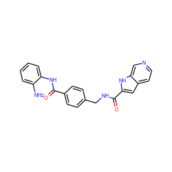 Nc1ccccc1NC(=O)c1ccc(CNC(=O)c2cc3ccncc3[nH]2)cc1 ZINC001772631922