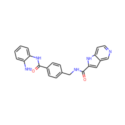 Nc1ccccc1NC(=O)c1ccc(CNC(=O)c2cc3cnccc3[nH]2)cc1 ZINC001772623692