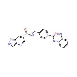 Nc1ccccc1NC(=O)c1ccc(CNC(=O)c2cnc3c[nH]nc3c2)cc1 ZINC001772573888