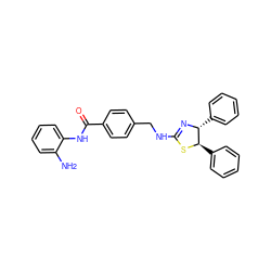 Nc1ccccc1NC(=O)c1ccc(CNC2=N[C@H](c3ccccc3)[C@@H](c3ccccc3)S2)cc1 ZINC000096273659