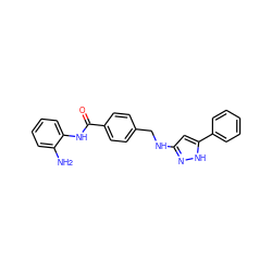 Nc1ccccc1NC(=O)c1ccc(CNc2cc(-c3ccccc3)[nH]n2)cc1 ZINC000029037208