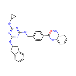 Nc1ccccc1NC(=O)c1ccc(CNc2nc(NC3CC3)nc(NC3Cc4ccccc4C3)n2)cc1 ZINC000029127772