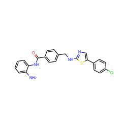 Nc1ccccc1NC(=O)c1ccc(CNc2ncc(-c3ccc(Cl)cc3)s2)cc1 ZINC000029037209