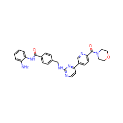 Nc1ccccc1NC(=O)c1ccc(CNc2nccc(-c3ccc(C(=O)N4CCOCC4)nc3)n2)cc1 ZINC000040934500