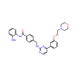 Nc1ccccc1NC(=O)c1ccc(CNc2nccc(-c3cccc(OCCN4CCOCC4)c3)n2)cc1 ZINC000040405136