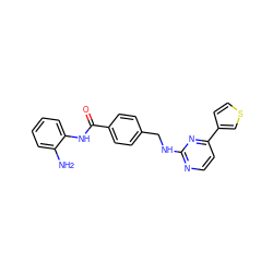 Nc1ccccc1NC(=O)c1ccc(CNc2nccc(-c3ccsc3)n2)cc1 ZINC000040933978