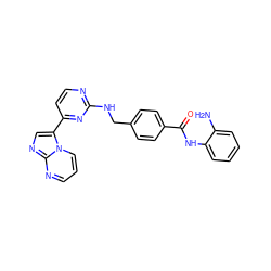 Nc1ccccc1NC(=O)c1ccc(CNc2nccc(-c3cnc4ncccn34)n2)cc1 ZINC000095596660