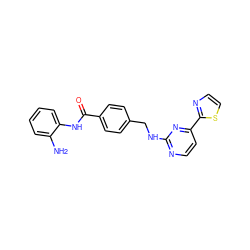 Nc1ccccc1NC(=O)c1ccc(CNc2nccc(-c3nccs3)n2)cc1 ZINC000040933979