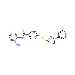 Nc1ccccc1NC(=O)c1ccc(CSC2=N[C@@H](c3ccccc3)CS2)cc1 ZINC000096273666