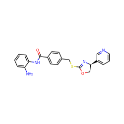 Nc1ccccc1NC(=O)c1ccc(CSC2=N[C@@H](c3cccnc3)CO2)cc1 ZINC000474609748