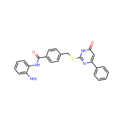 Nc1ccccc1NC(=O)c1ccc(CSc2nc(-c3ccccc3)cc(=O)[nH]2)cc1 ZINC000029052796