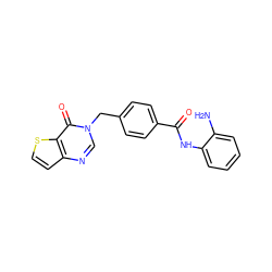 Nc1ccccc1NC(=O)c1ccc(Cn2cnc3ccsc3c2=O)cc1 ZINC000028826550