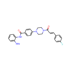 Nc1ccccc1NC(=O)c1ccc(N2CCN(C(=O)/C=C/c3ccc(F)cc3)CC2)cc1 ZINC001772578372