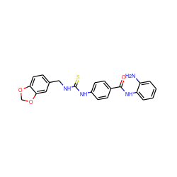 Nc1ccccc1NC(=O)c1ccc(NC(=S)NCc2ccc3c(c2)OCO3)cc1 ZINC001772647952