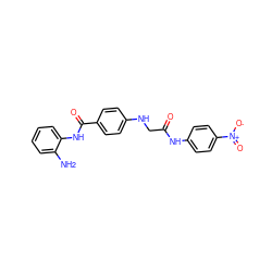 Nc1ccccc1NC(=O)c1ccc(NCC(=O)Nc2ccc([N+](=O)[O-])cc2)cc1 ZINC000084730132