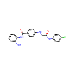 Nc1ccccc1NC(=O)c1ccc(NCC(=O)Nc2ccc(Cl)cc2)cc1 ZINC000084730125