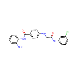 Nc1ccccc1NC(=O)c1ccc(NCC(=O)Nc2cccc(Cl)c2)cc1 ZINC000084704677