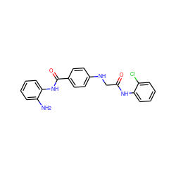 Nc1ccccc1NC(=O)c1ccc(NCC(=O)Nc2ccccc2Cl)cc1 ZINC000084704674