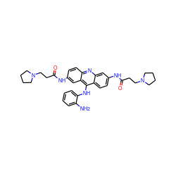 Nc1ccccc1Nc1c2ccc(NC(=O)CCN3CCCC3)cc2nc2ccc(NC(=O)CCN3CCCC3)cc12 ZINC000027517865