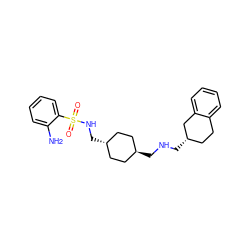 Nc1ccccc1S(=O)(=O)NC[C@H]1CC[C@H](CNC[C@H]2CCc3ccccc3C2)CC1 ZINC000253677896