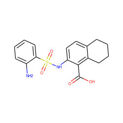 Nc1ccccc1S(=O)(=O)Nc1ccc2c(c1C(=O)O)CCCC2 ZINC000014964616