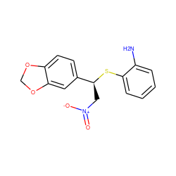 Nc1ccccc1S[C@@H](C[N+](=O)[O-])c1ccc2c(c1)OCO2 ZINC000000100737