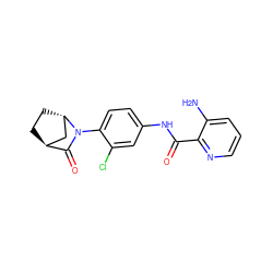 Nc1cccnc1C(=O)Nc1ccc(N2C(=O)[C@H]3CC[C@H]2C3)c(Cl)c1 ZINC000653849322