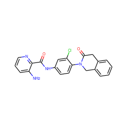 Nc1cccnc1C(=O)Nc1ccc(N2Cc3ccccc3CC2=O)c(Cl)c1 ZINC000653852823