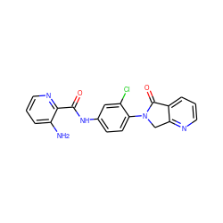 Nc1cccnc1C(=O)Nc1ccc(N2Cc3ncccc3C2=O)c(Cl)c1 ZINC000653845102