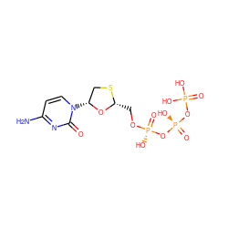 Nc1ccn([C@@H]2CS[C@H](CO[P@](=O)(O)O[P@](=O)(O)OP(=O)(O)O)O2)c(=O)n1 ZINC000013588928