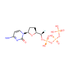 Nc1ccn([C@H]2CC[C@@H]([C@@H](F)O[P@@](=O)(O)O[P@@](=O)(O)OP(=O)(O)O)O2)c(=O)n1 ZINC000066260037