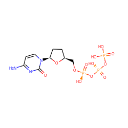 Nc1ccn([C@H]2CC[C@@H](CO[P@@](=O)(O)O[P@@](=O)(O)OP(=O)(O)O)O2)c(=O)n1 ZINC000013516800