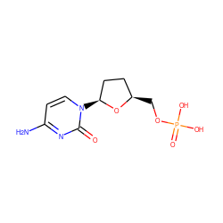 Nc1ccn([C@H]2CC[C@@H](COP(=O)(O)O)O2)c(=O)n1 ZINC000001611080