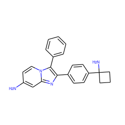 Nc1ccn2c(-c3ccccc3)c(-c3ccc(C4(N)CCC4)cc3)nc2c1 ZINC000168704542