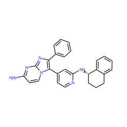 Nc1ccn2c(-c3ccnc(N[C@H]4CCCc5ccccc54)c3)c(-c3ccccc3)nc2n1 ZINC000013487229