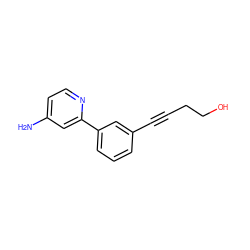 Nc1ccnc(-c2cccc(C#CCCO)c2)c1 ZINC000071335227