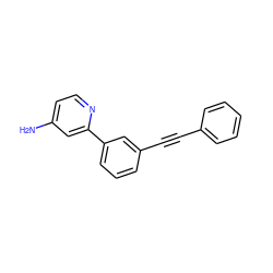 Nc1ccnc(-c2cccc(C#Cc3ccccc3)c2)c1 ZINC000071340451