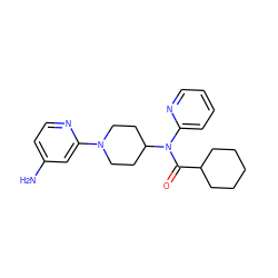 Nc1ccnc(N2CCC(N(C(=O)C3CCCCC3)c3ccccn3)CC2)c1 ZINC000040952880