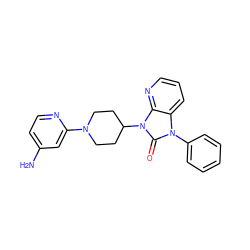 Nc1ccnc(N2CCC(n3c(=O)n(-c4ccccc4)c4cccnc43)CC2)c1 ZINC000040954844