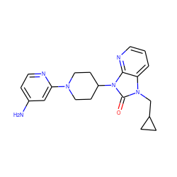 Nc1ccnc(N2CCC(n3c(=O)n(CC4CC4)c4cccnc43)CC2)c1 ZINC000040423289