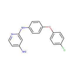 Nc1ccnc(Nc2ccc(Oc3ccc(Cl)cc3)cc2)c1 ZINC000084596191