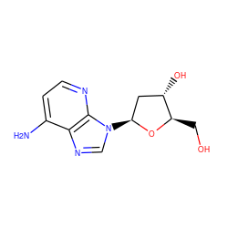 Nc1ccnc2c1ncn2[C@H]1C[C@H](O)[C@@H](CO)O1 ZINC000005975138