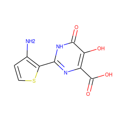 Nc1ccsc1-c1nc(C(=O)O)c(O)c(=O)[nH]1 ZINC000003582665