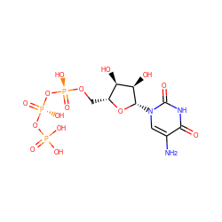 Nc1cn([C@@H]2O[C@H](CO[P@@](=O)(O)O[P@@](=O)(O)OP(=O)(O)O)[C@@H](O)[C@H]2O)c(=O)[nH]c1=O ZINC000038151339