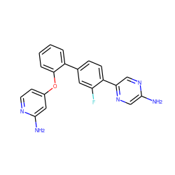 Nc1cnc(-c2ccc(-c3ccccc3Oc3ccnc(N)c3)cc2F)cn1 ZINC000224795147