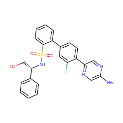 Nc1cnc(-c2ccc(-c3ccccc3S(=O)(=O)N[C@@H](CO)c3ccccc3)cc2F)cn1 ZINC000224762322