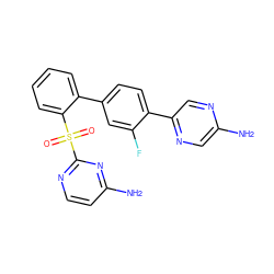 Nc1cnc(-c2ccc(-c3ccccc3S(=O)(=O)c3nccc(N)n3)cc2F)cn1 ZINC000224815157