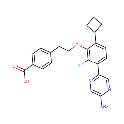 Nc1cnc(-c2ccc(C3CCC3)c(OCCc3ccc(C(=O)O)cc3)c2F)cn1 ZINC000224566434